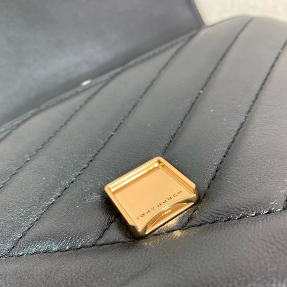 NEW Tory Burch Kira Chevron Black Small Convertible Shoulder Bag/Crossbody Bag - Picture 13 of 16